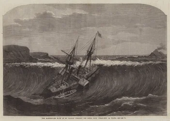 Die Erdbebenwelle in St. Thomas trifft das königliche Postdampfschiff La Plata